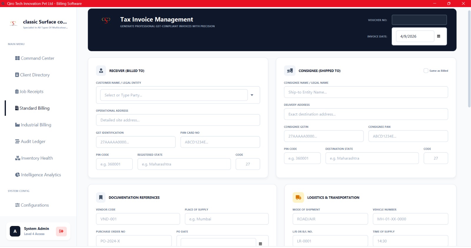 Application Screen